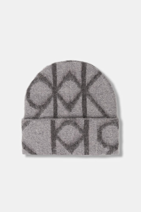Calvin Klein czapka z dodatkiem wełny kolor szary LV04D8071G