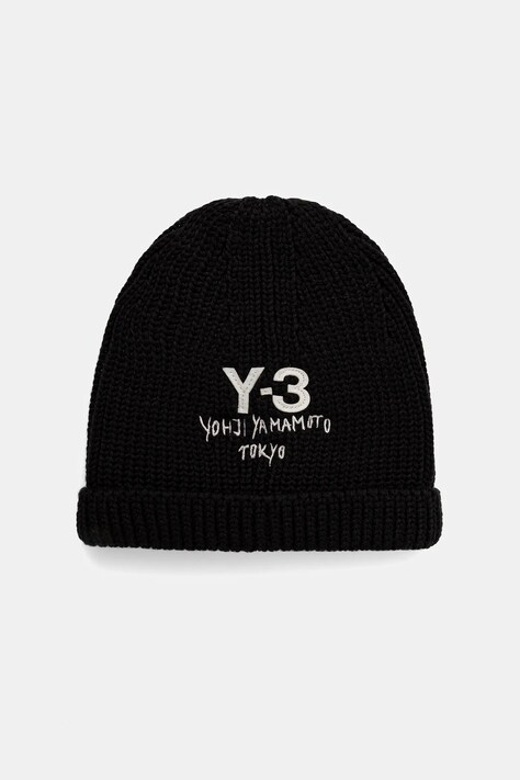 Y-3 czapka wełniana Knit Beanie kolor czarny JX8308