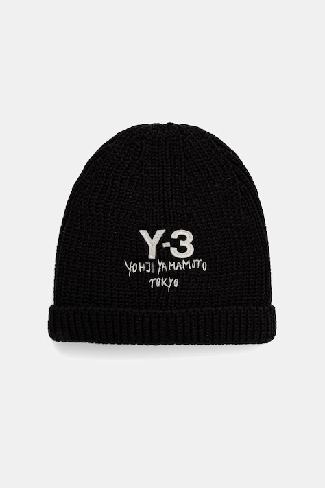 Вълнена шапка Y-3 Knit Beanie в черно  JX8308