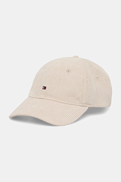 Tommy Hilfiger czapka z daszkiem sztruksowa kolor beżowy AM0AM13583