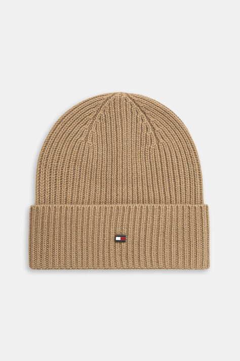 Kašmírová čepice Tommy Hilfiger zelená barva, AM0AM13586