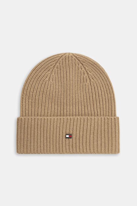 Kašmírová čepice Tommy Hilfiger zelená barva, AM0AM13586