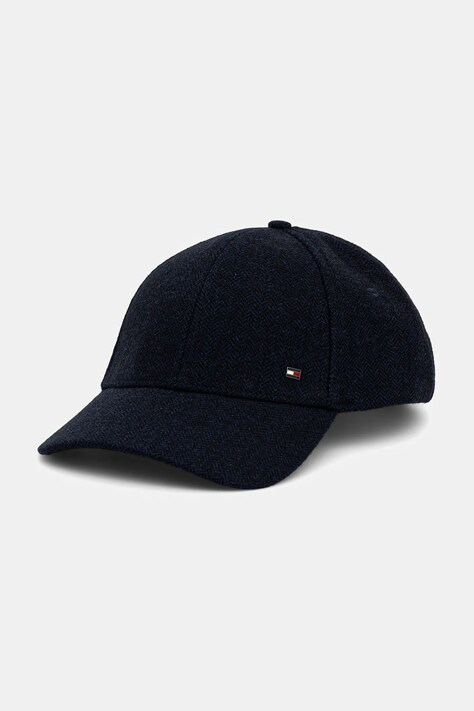 Tommy Hilfiger czapka z daszkiem z wełną kolor granatowy AM0AM13784