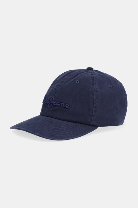 Pepe Jeans czapka z daszkiem bawełniana kolor granatowy PM0400005