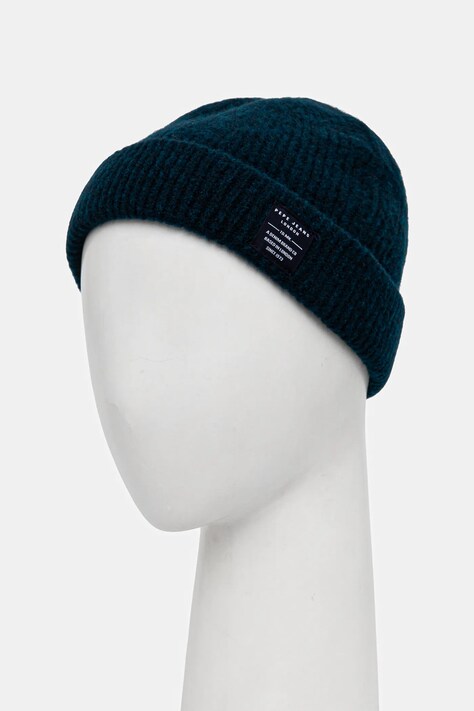 Pepe Jeans czapka z domieszką wełny kolor granatowy PM0400012