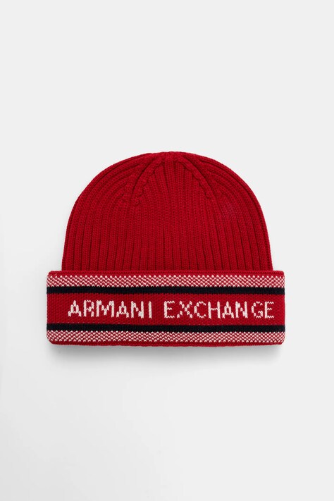 Шапка с вълна Armani Exchange в червено  XM001551 AF13776