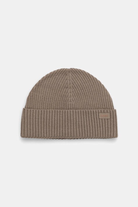 Čepice s příměsí vlny BOSS Orange Andern_Hat zelená barva, 50551019