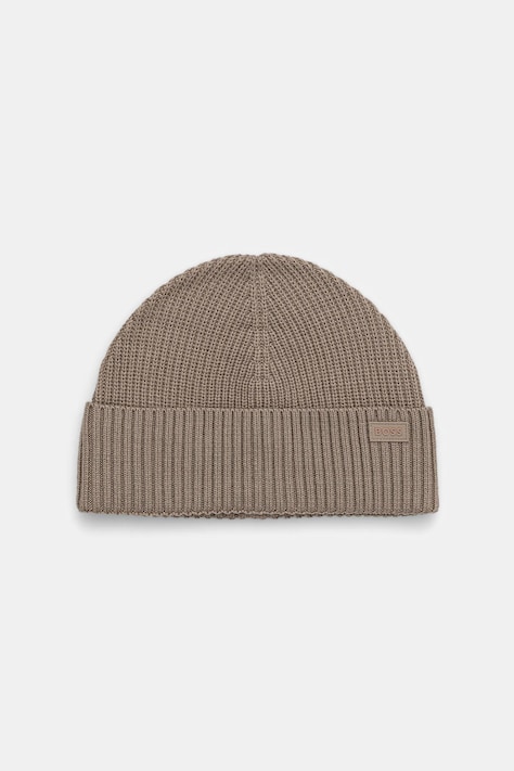 Čepice s příměsí vlny BOSS Orange Andern_Hat zelená barva, 50551019