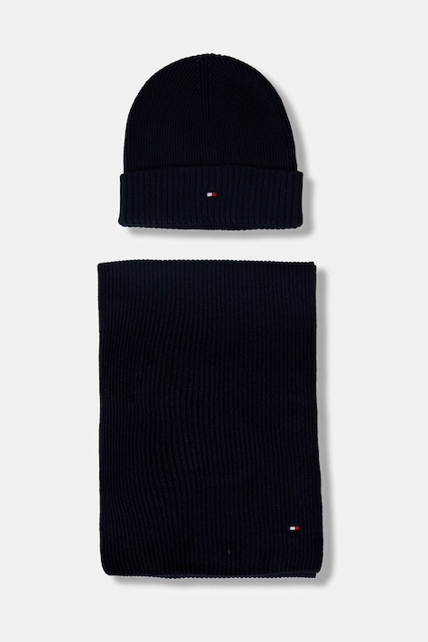 Tommy Hilfiger compleu din amestec de cașmir culoarea bleumarin, AM0AM13807