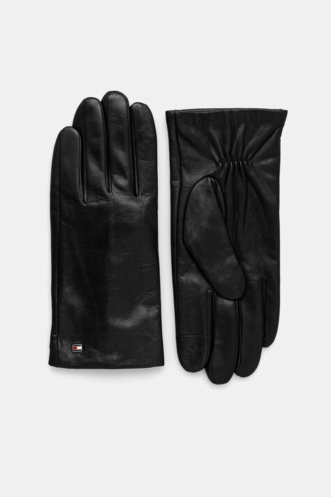 Tommy Hilfiger mănuși de piele culoarea negru, AM0AM13808