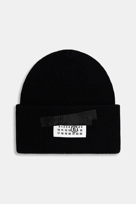 MM6 Maison Margiela czapka z wełną kolor czarny SH2TB0003.M13168.900S