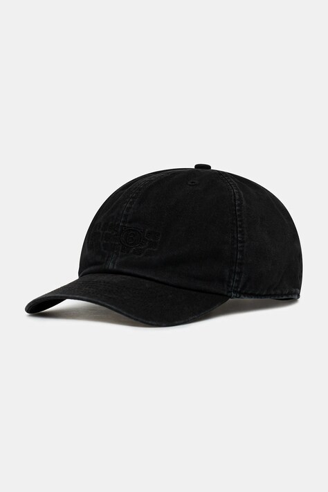 MM6 Maison Margiela czapka z daszkiem bawełniana kolor czarny SH2TC0004.M35190.899