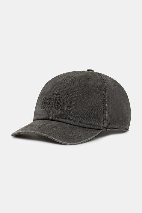 Bavlněná baseballová čepice MM6 Maison Margiela šedá barva, SH0TC0005.M35346.860