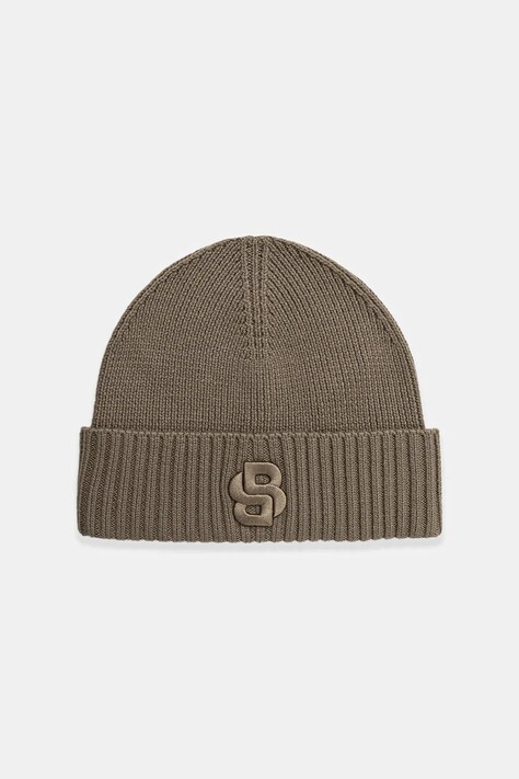 BOSS czapka z wełną Edo_Hat kolor brązowy 50522444