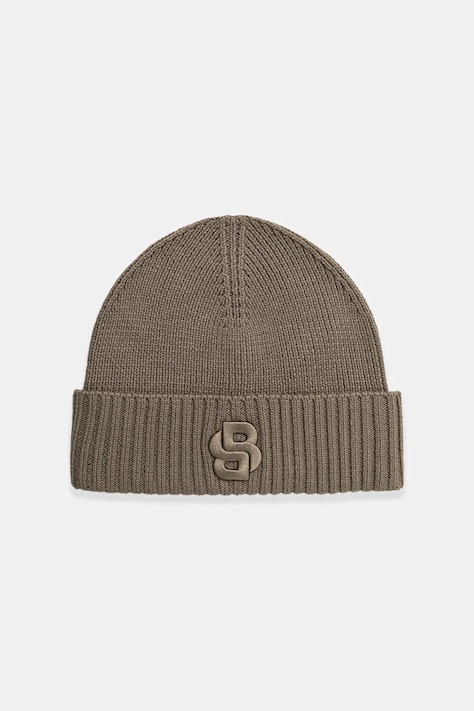 BOSS czapka z wełną Edo_Hat kolor brązowy 50522444