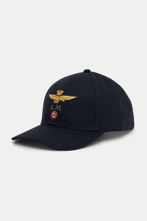 Aeronautica Militare czapka z daszkiem bawełniana kolor granatowy HA1100UCT02848
