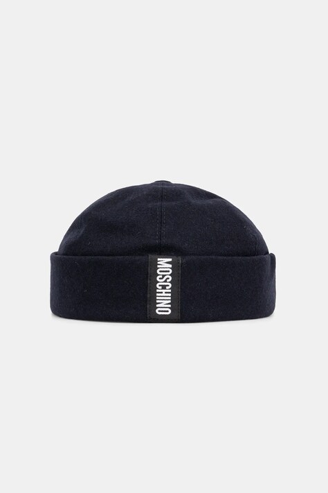 Moschino czapka z wełną kolor granatowy M5864 60802
