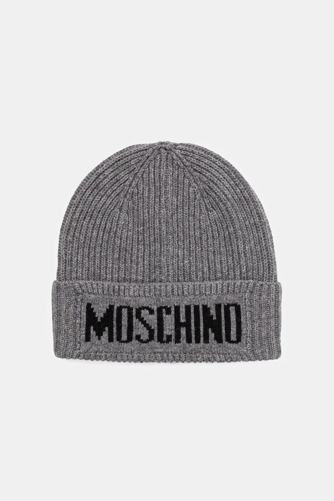 Moschino czapka z wełną kolor szary M5875 60808