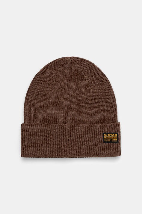 G-Star czapka z dodatkiem wełny kolor brązowy D25511.D784
