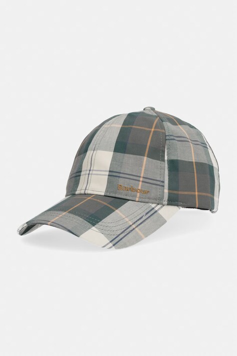 Barbour czapka bejsbolówka męska bawełniana Barbour Telfield zielona MHA0910