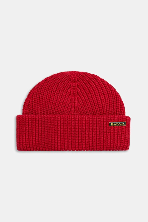 Barbour czapka z domieszką wełny Mosely Beanie Hat kolor bordowy MHA0879RE59