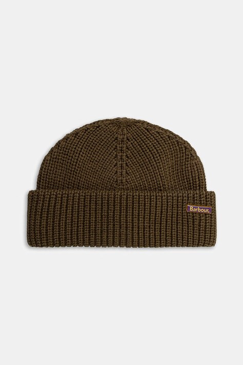Шапка с примесью шерсти Barbour Mosely Beanie Hat цвет зелёный  MHA0879SG31