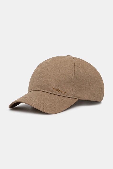 Barbour czapka z daszkiem bawełniana Milburn Cap kolor zielony MHA0914BE12