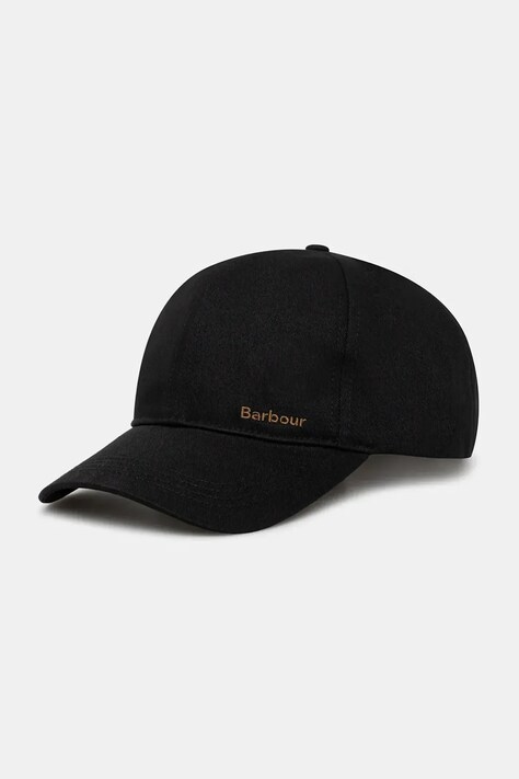 Bavlněná baseballová čepice Barbour Milburn Cap černá barva, MHA0914BK11