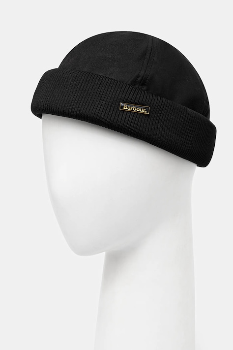 Barbour czapka Oakmoor Wax Docker Hat kolor czarny MHA0918BK11