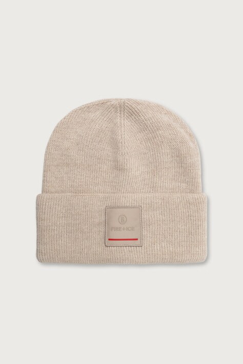 BOGNER Fire+Ice Czapka beanie męska z dodatkiem wełny TAREK beżowa 94366125