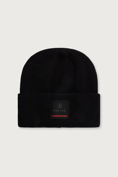BOGNER Fire+Ice Czapka beanie męska z dodatkiem wełny TAREK czarna 94366125