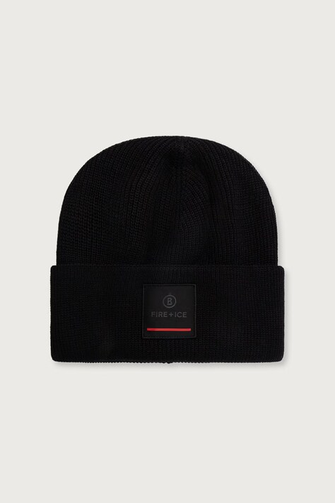 BOGNER Fire+Ice Czapka beanie męska z dodatkiem wełny TAREK czarna 94366125