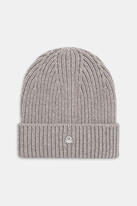 United Colors of Benetton czapka z dodatkiem wełny kolor szary 12PAUA00X