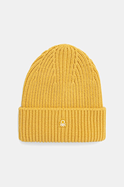 Σκουφάκι με προσθήκη μαλλιού United Colors of Benetton χρώμα: κίτρινο, 12PAUA00X