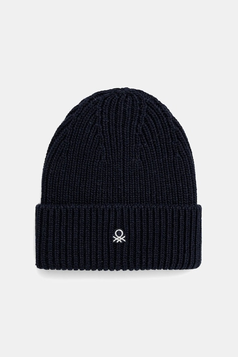 Шапка с вълна United Colors of Benetton в тъмносиньо 12PAUA00X
