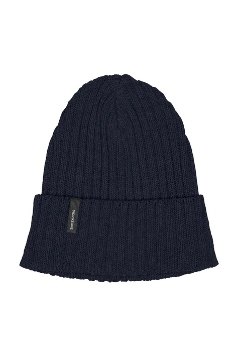 Didriksons Czapka beanie bawełniana DELMAR granatowa 505758