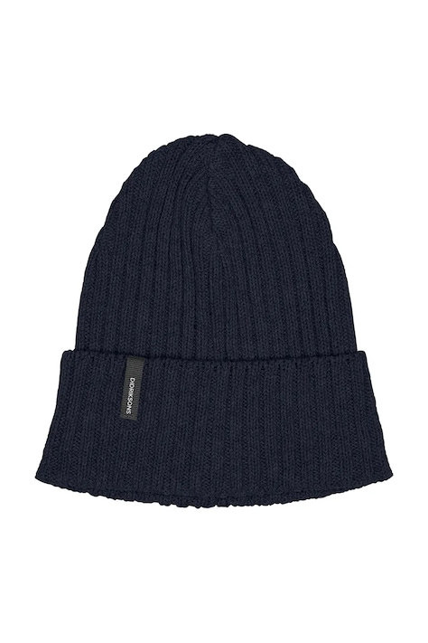 Didriksons Czapka beanie bawełniana DELMAR granatowa 505758