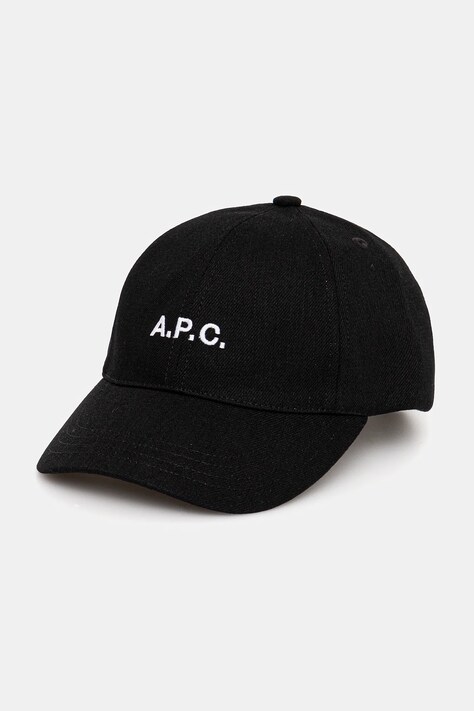 A.P.C. czapka z daszkiem casquette charlie kolor czarny COZZS.M24069