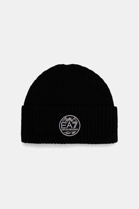 EA7 Emporio Armani czapka z dodatkiem wełny kolor czarny AF18020.7X000243