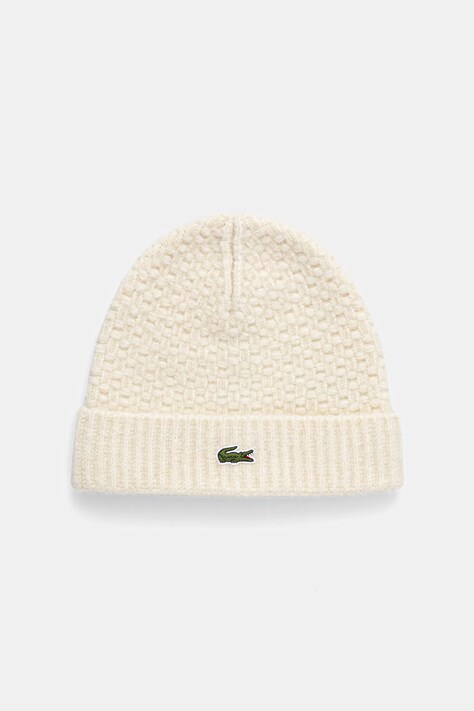 Lacoste czapka z dodatkiem wełny kolor beżowy RB8203