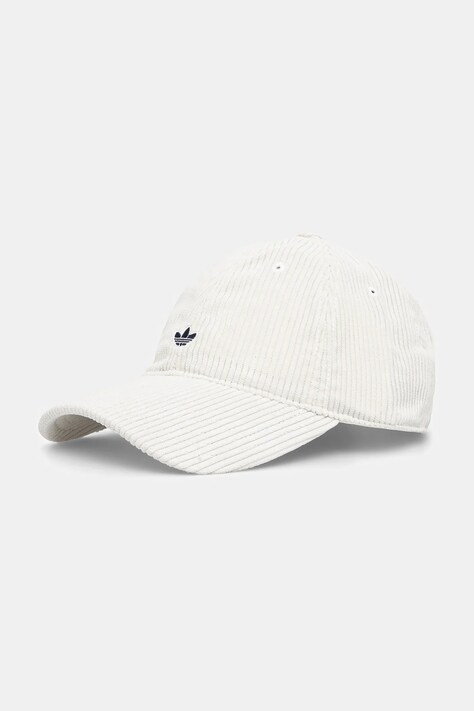 Baseball kapa iz rebrastega žameta adidas Originals bela barva, JW8019