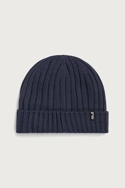 Jack Wolfskin Beanie cu lână RIB KNIT bleumarin 1907122
