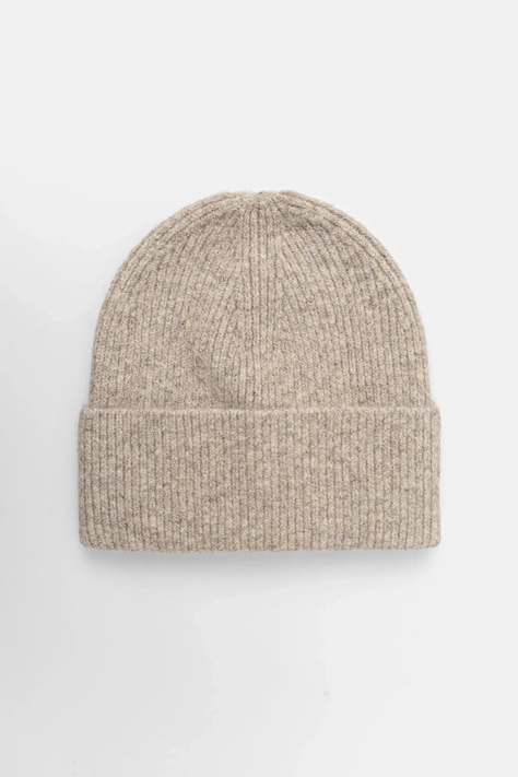 Čepice z vlněné směsi Jack Wolfskin FUZZY béžová barva, A65238