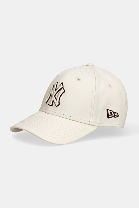 New Era czapka z daszkiem bawełniana kolor beżowy 60691405