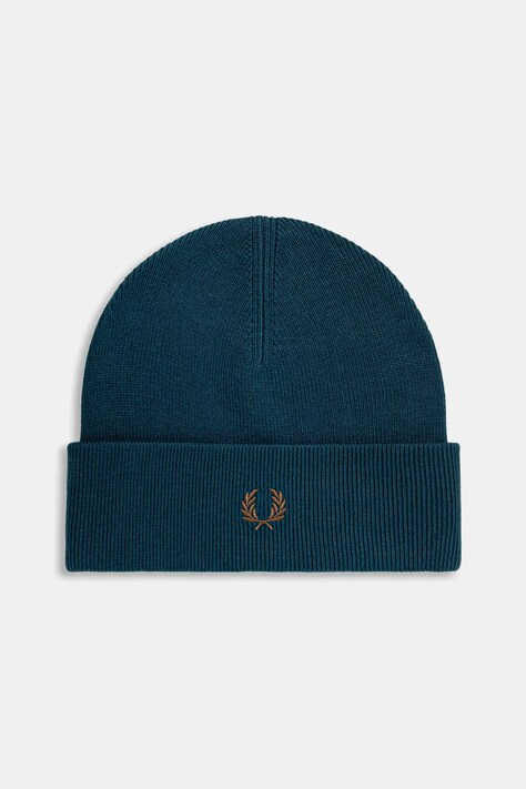 Fred Perry czapka z wełną kolor zielony C8161