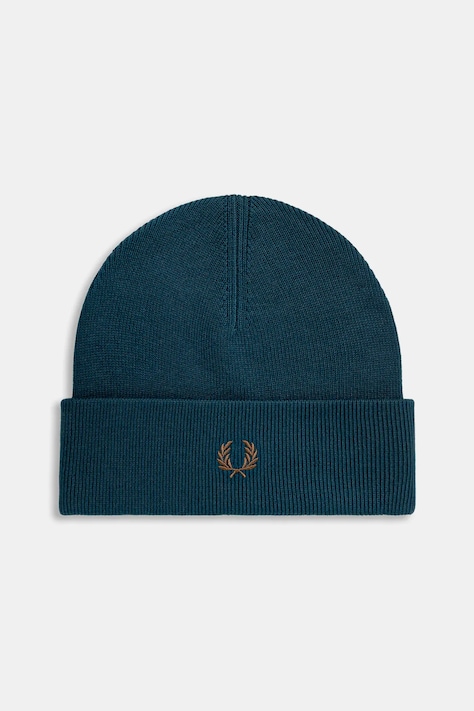 Fred Perry czapka z wełną kolor zielony C8161