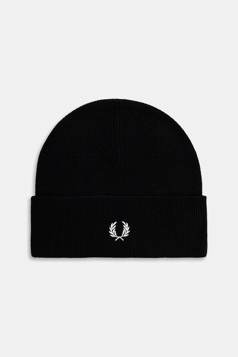 Fred Perry czapka z wełną kolor czarny C8161