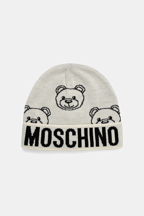 Moschino czapka z wełną kolor beżowy M3321 65443