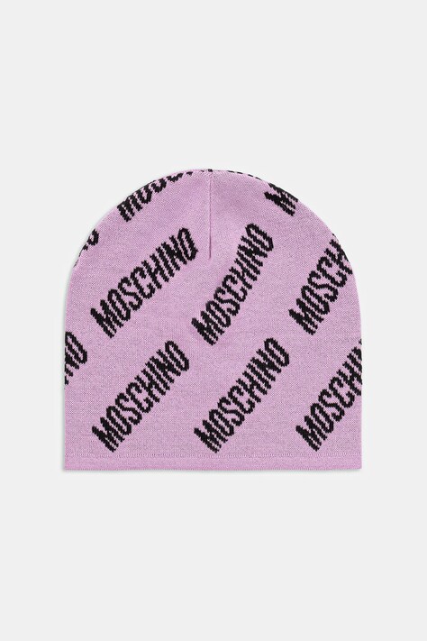 Čepice s vlnou Moschino fialová barva, M5859 60112
