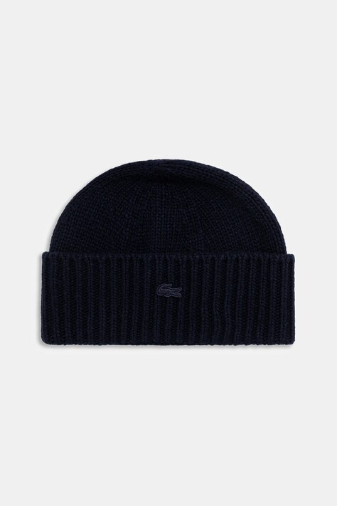 Lacoste czapka wełniana kolor granatowy RB4163